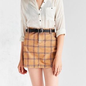 EUC UO BDG Plaid Corduroy Skirt